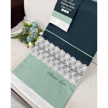 Sophisticated Panel Work Rida – Olive & Beige
